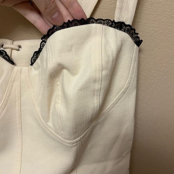 Reformation Alisa Top Ivory White Black Lace Size 10 NWT Nee - Picture 7 of 16